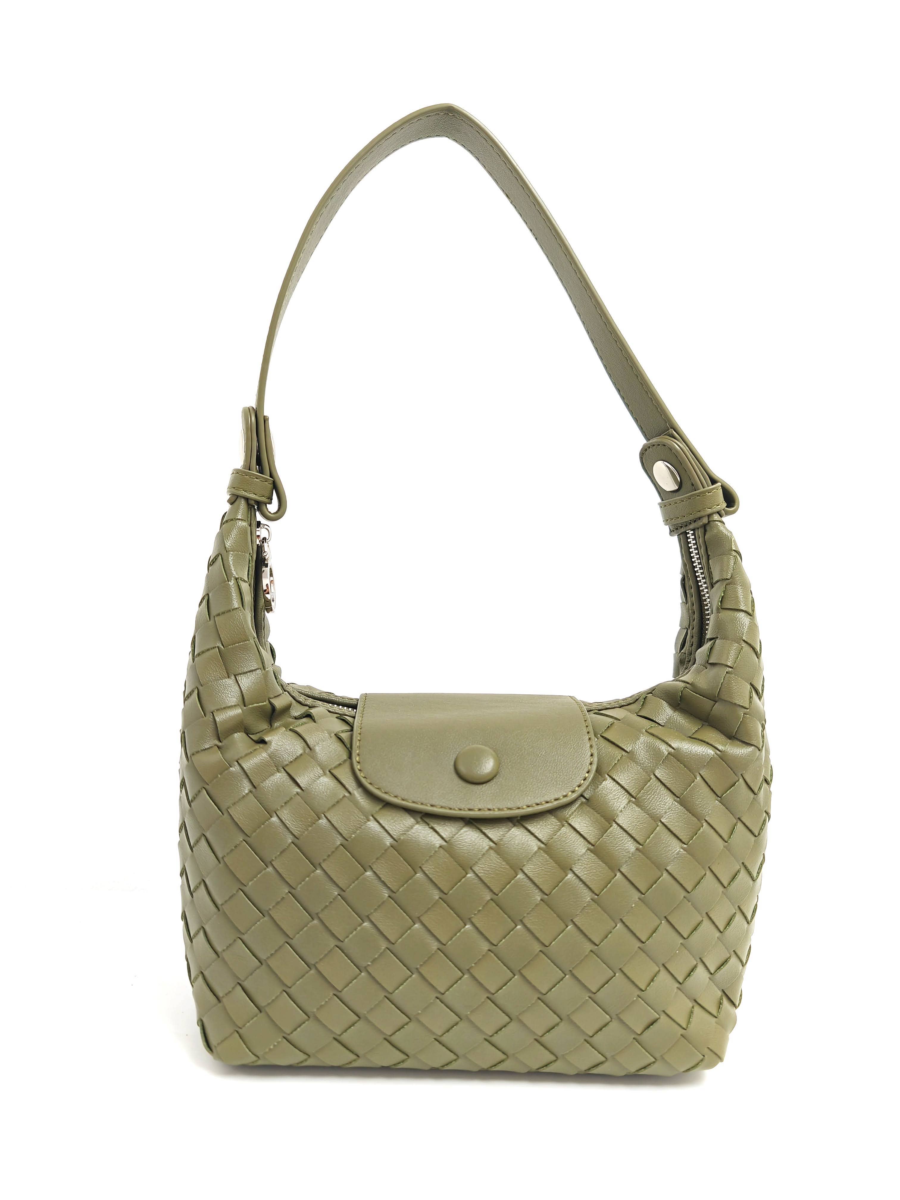 Superbia – Großhandel Schultertasche – Damen – Handgefertigte gewebte Premium-PU-weiche kleine 3-Wege-Tasche0