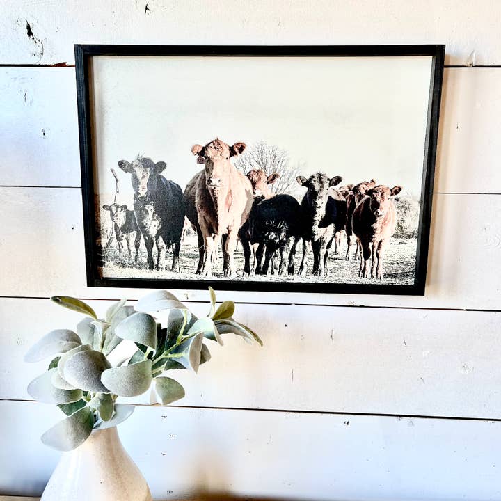 Simply Stained Shop - Wholesale Sign - Black and Red Angus cows Calf Farm Animal