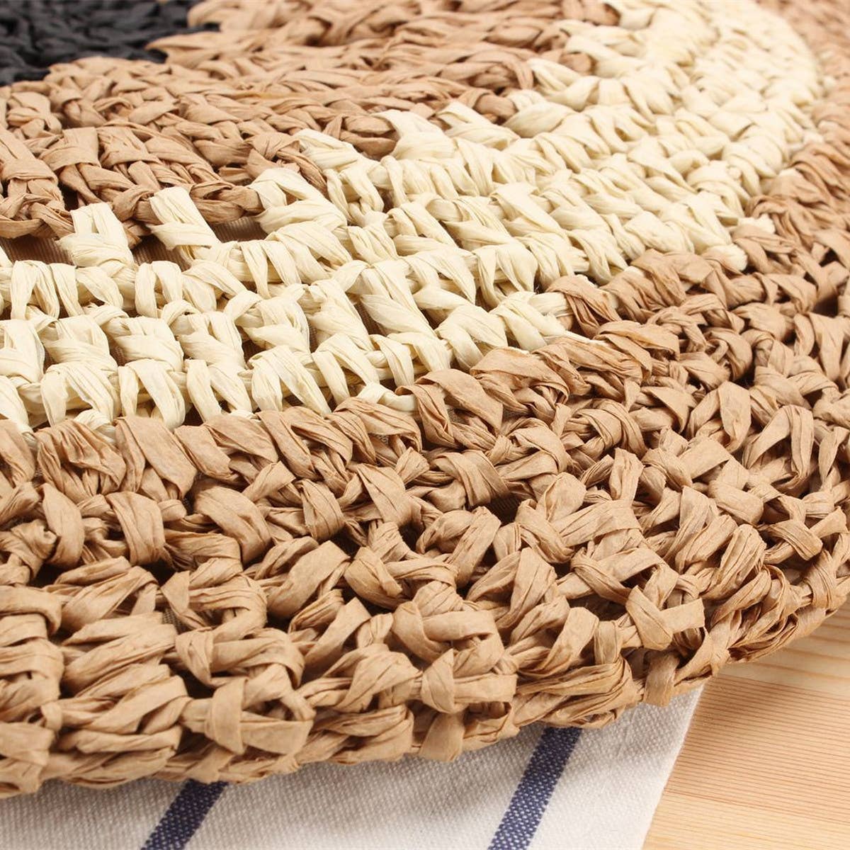 ACCITY - Wholesale Beach Bag - SIMPLE ROUND SHOULDER STRAW BAG_CWAB20164