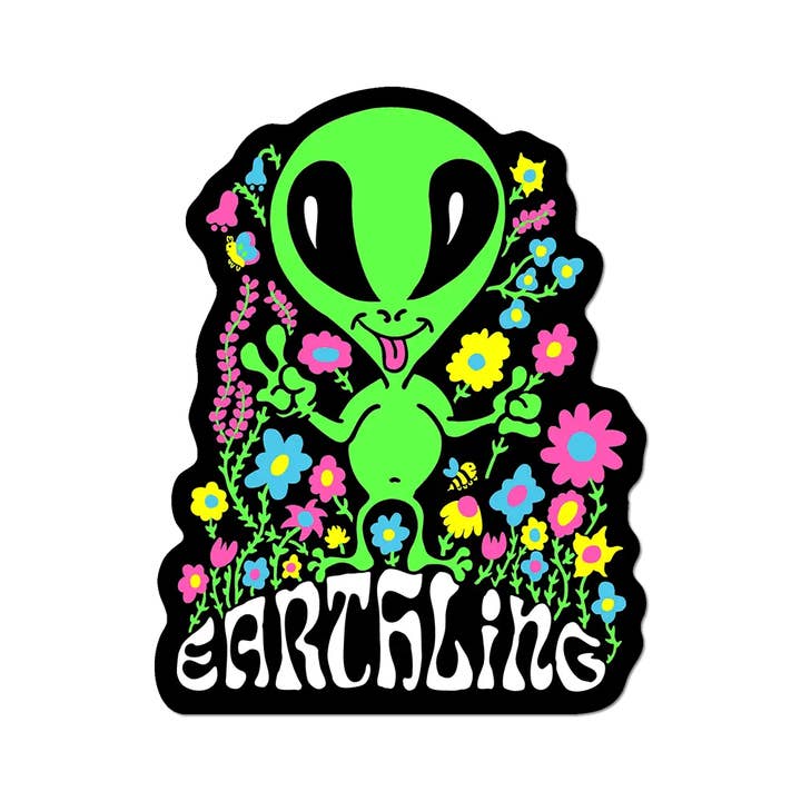 Alien Terrien par Apply - Autocollant Découpé (randonnée, camping) pour la vente par Apply Stickers