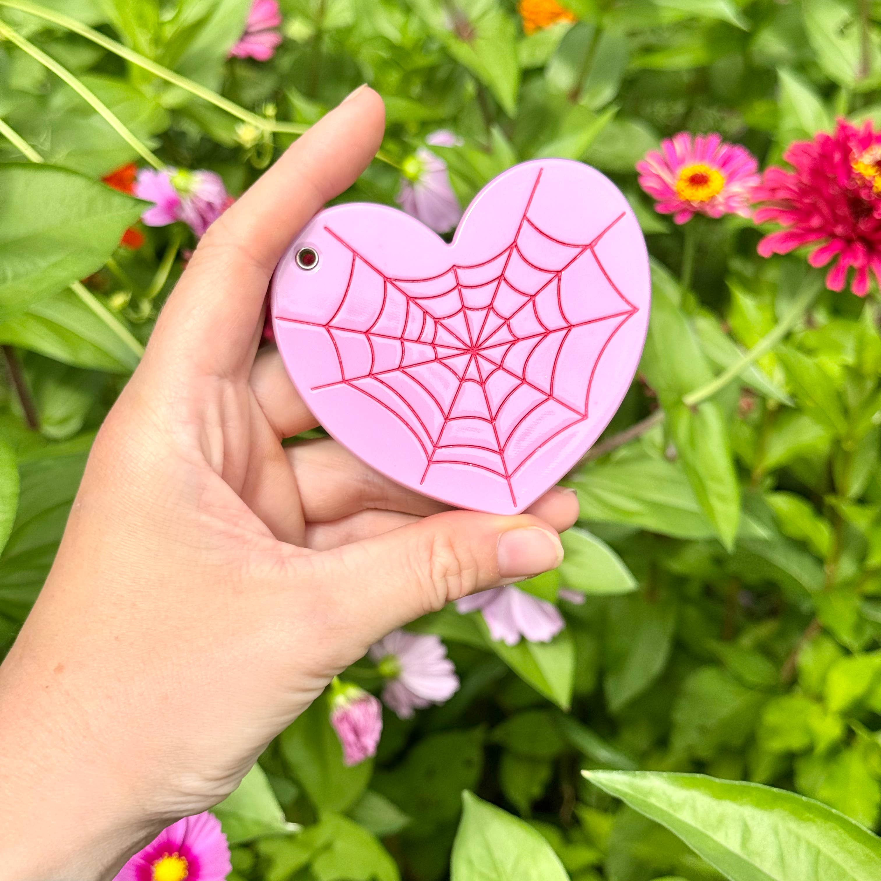 Peach Beast - Wholesale Compact Mirror - Pink Halloween Spider Web Pocket Mirror5