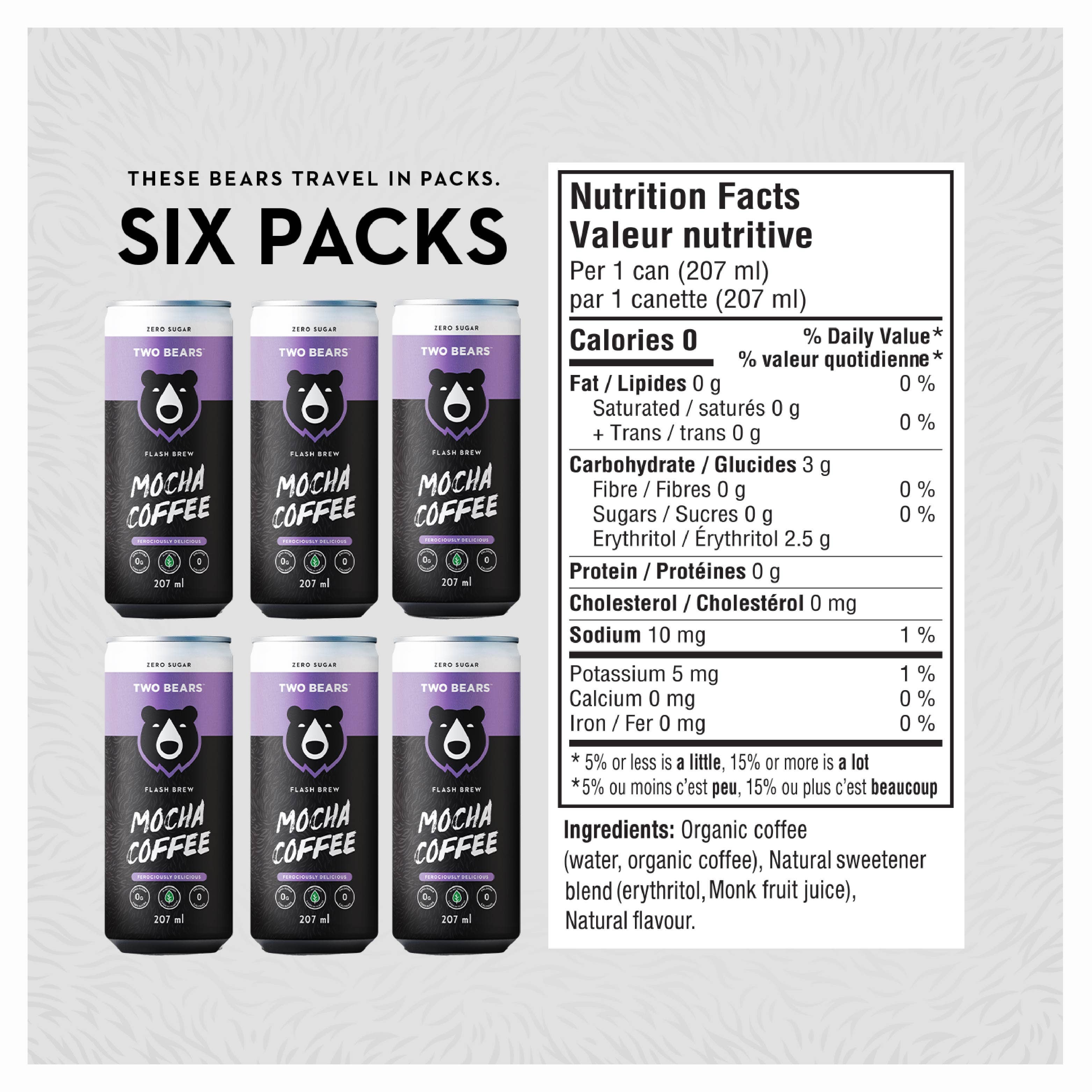 Two Bears - Venta al por mayor Café helado/infusiones frías - Café Flash Brew de Moca (207 ml)2