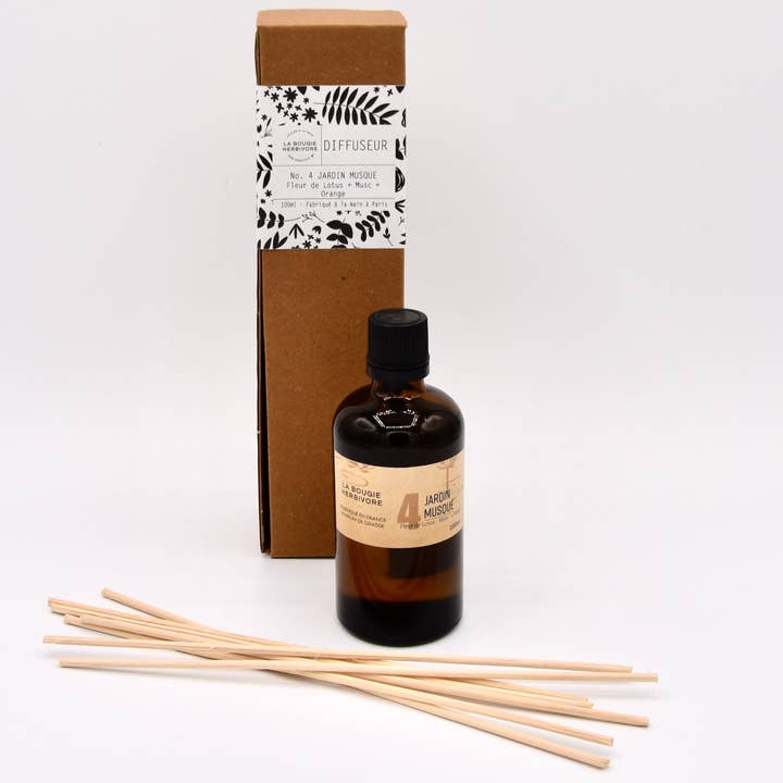 LA BOUGIE HERBIVORE - Wholesale Reed Diffuser - Diffuser No. 4 JARDIN MUSQUE - Lotus Flower + Musk + Oran