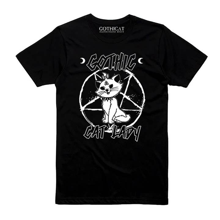 Gothicat gothic kattenliefhebber T-shirt voor wholesale door Gothicat