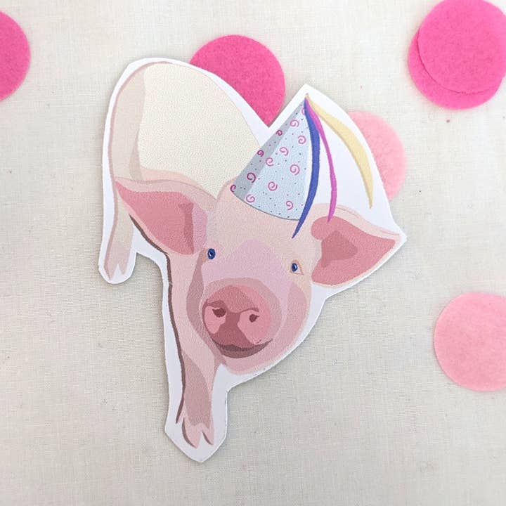 Party Piggy sticker for wholesale by Sazzlebybell