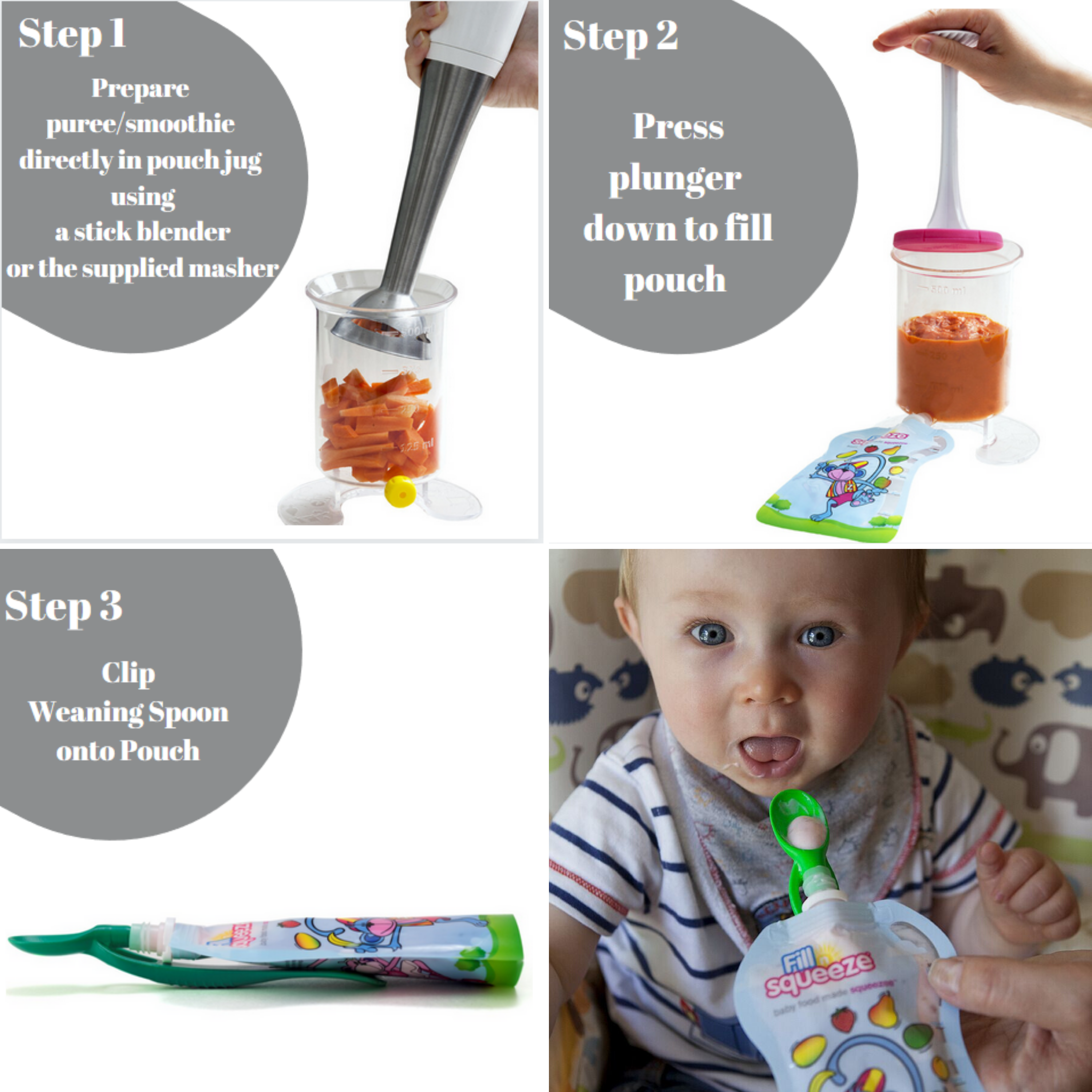 fill n squeeze – wholesale Matningsset - Baby – Barnmat Påse Maker Kit - Bumper Kit7