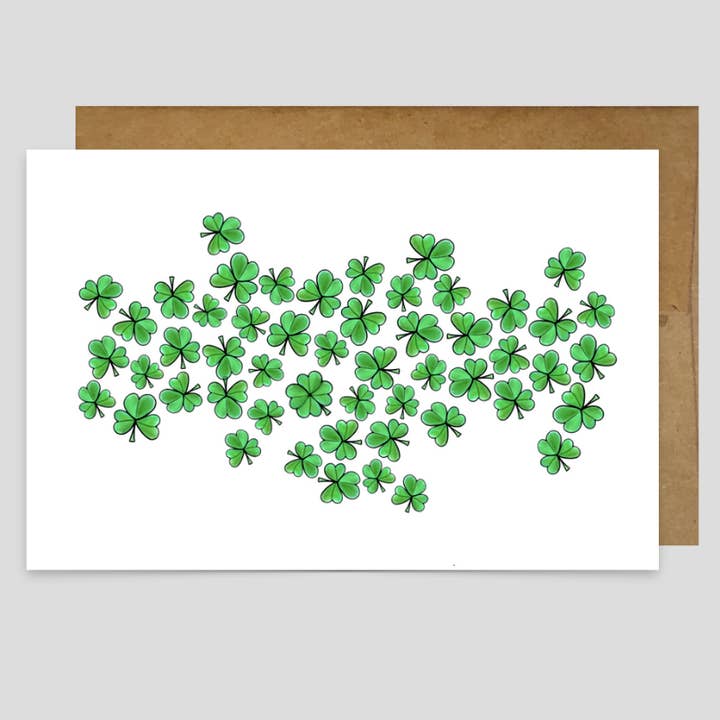 St. Patrick's Day Clovers - Greeting Card for wholesale by Kevin & Kaia