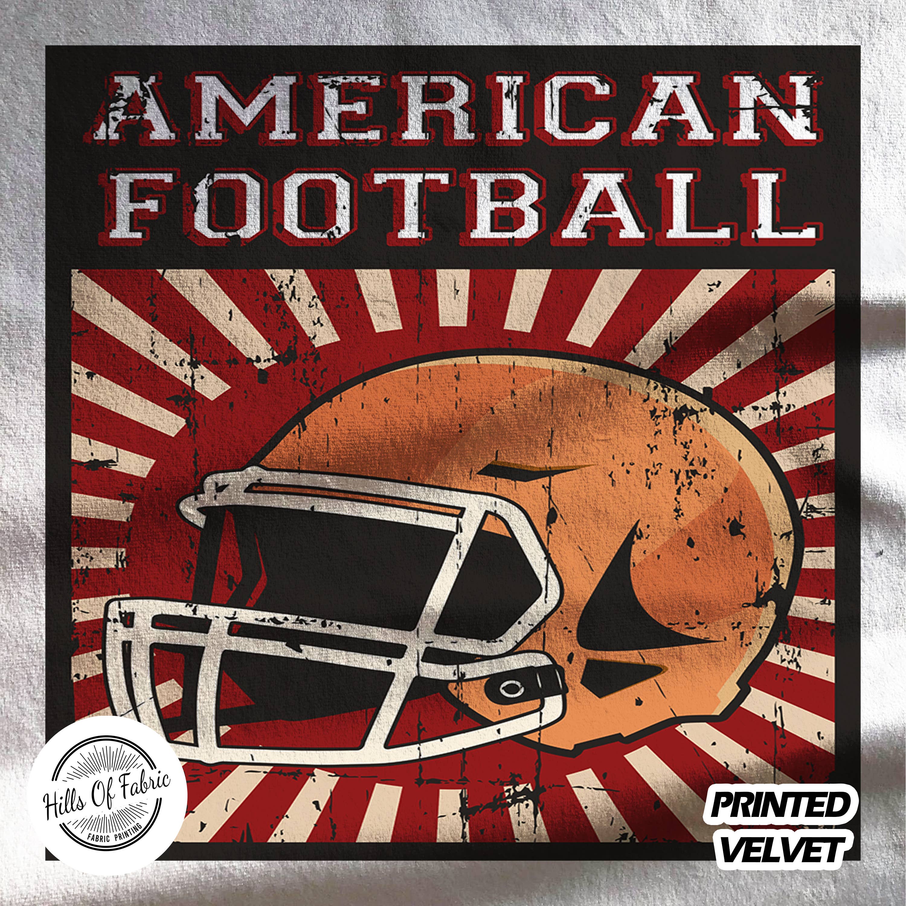 Hills Of Fabric – wholesale Craft supplies – American Football Helmet  Printed Fabric Panel0