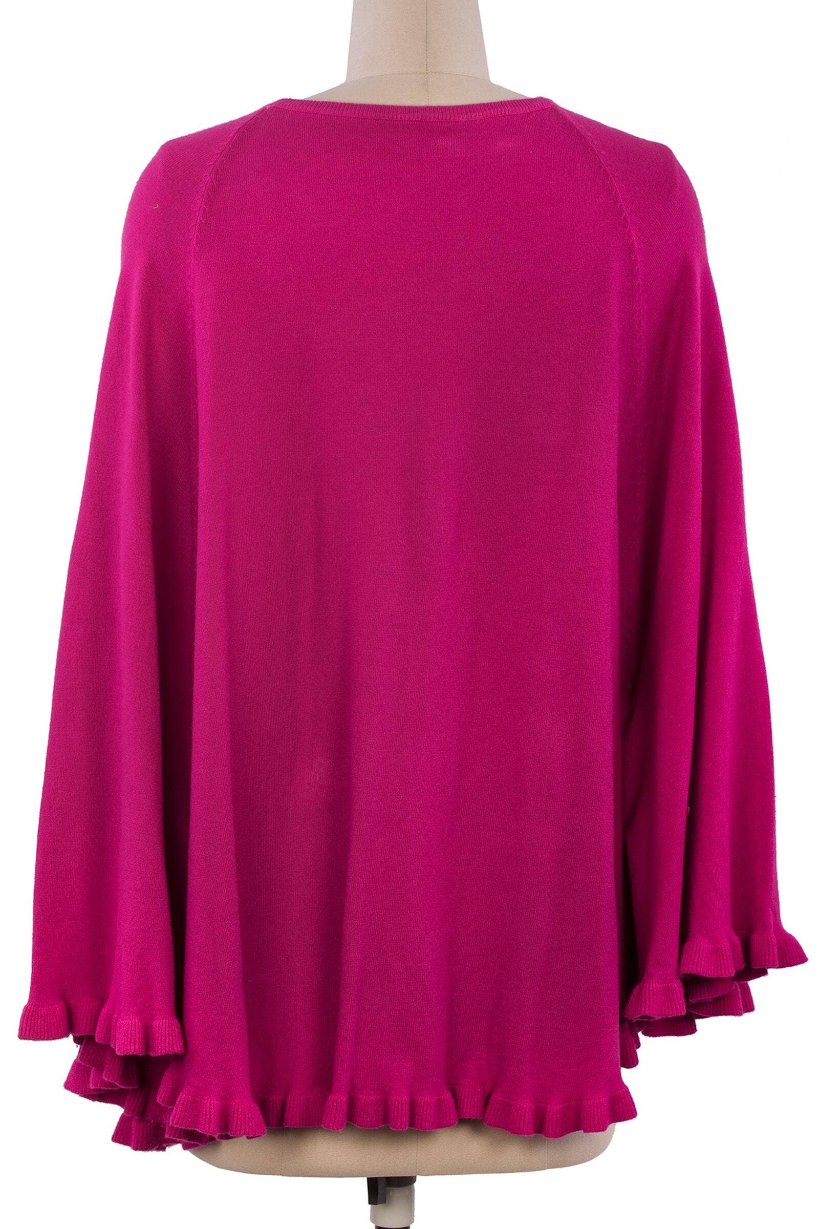 SAACHI - Wholesale Poncho - Women's - Talia Ruffled Hem Poncho Sweater4