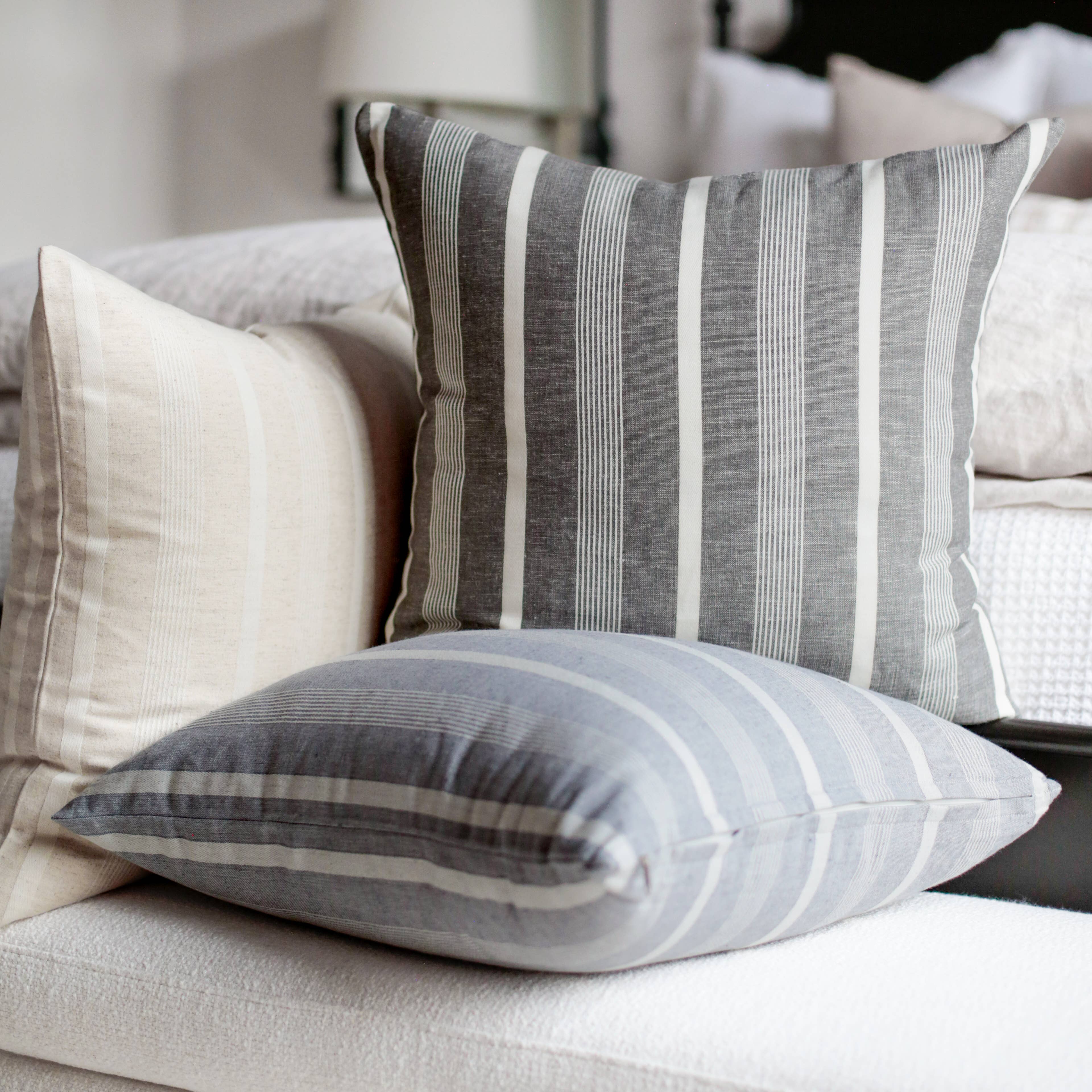 Porter Lane Home - Wholesale Throw Pillow Cover - Linen Stripe Pillow Cover | Addison5