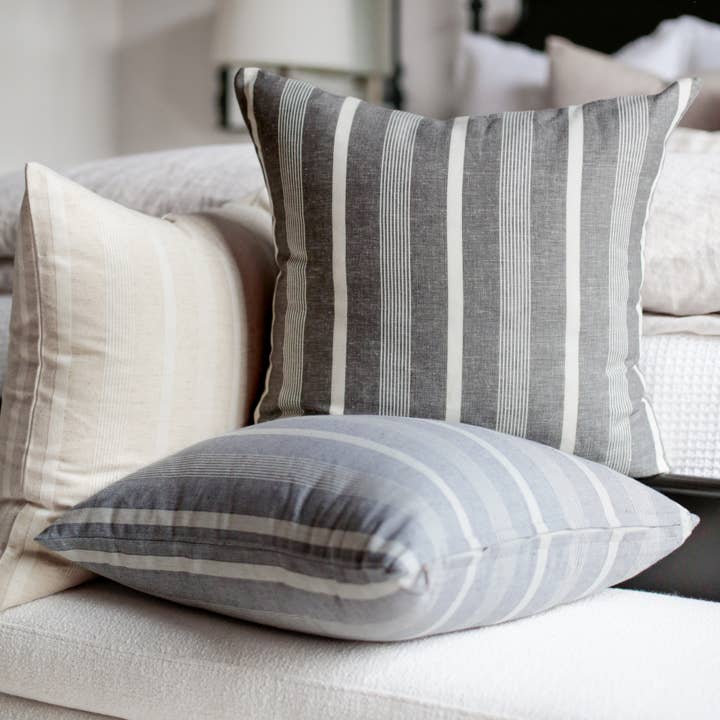 Porter Lane Home - Wholesale Throw Pillow Cover - Linen Stripe Pillow Cover | Addison5