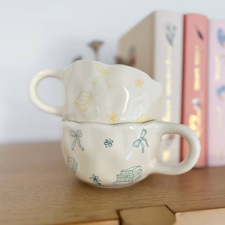 Bows and Books Mug for wholesale by The Bookish Goods