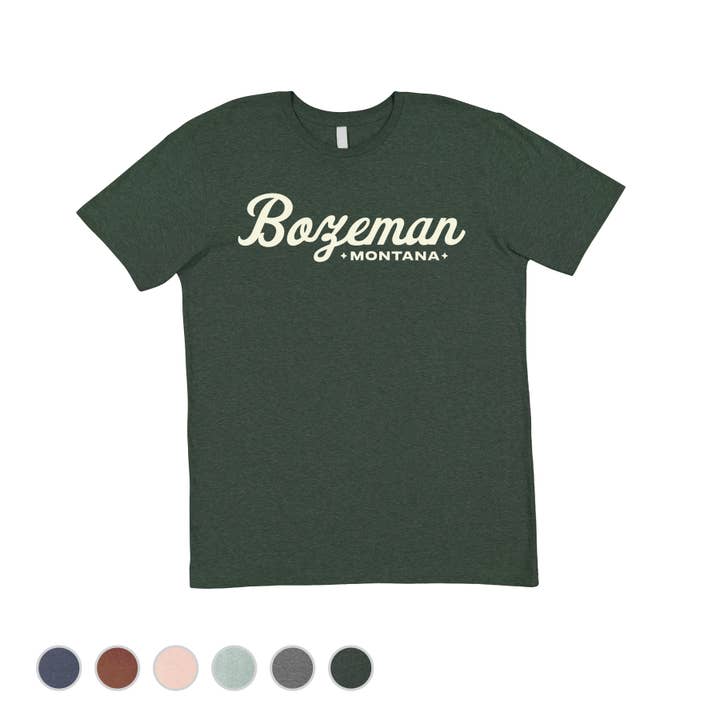 Starlite Script Cream Imprint Customizable Tee Shirt for wholesale by Acme Local