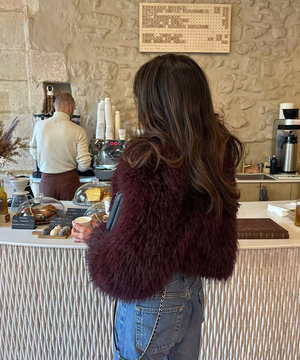 Aria Romance - Wholesale Fur/Faux Fur Coat - Women's - Faux Fur Collar Short Coat3