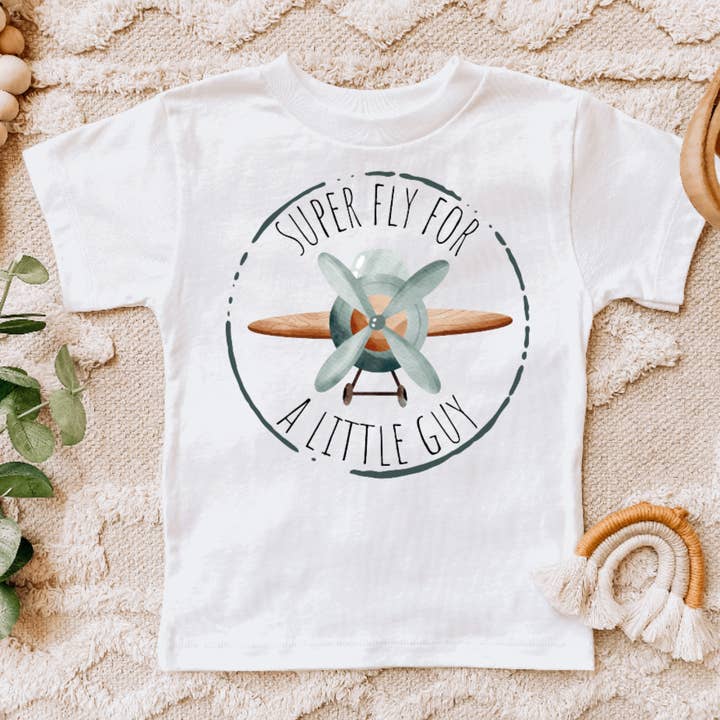 T-shirt pour enfant Super Fly for a Little Guy Airplane Pilot pour la vente par AvaryMaeInspirations