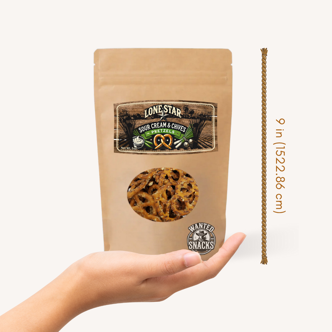 Wanted Snacks LLC - Wholesale Pretzels - Gourmet Seasoned Pretzels - Sour Cream & Chives 5oz Bag1