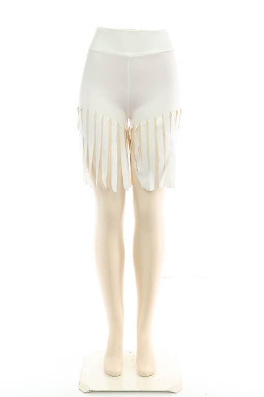 D.ROCK - Wholesale Shorts - Women's - Faux Leather Fringed Short Pants High Waisted9