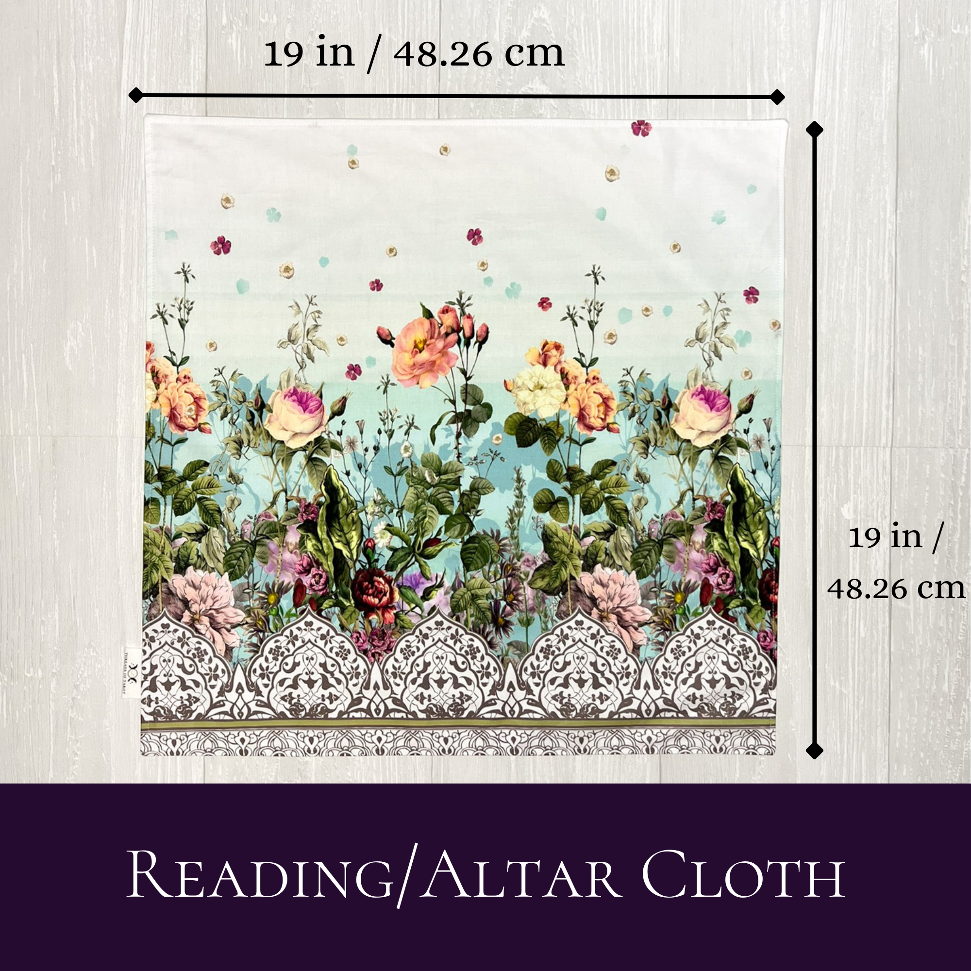 Threads of Tarot - Wholesale Tablecloth - White Floral Altar Cloth1