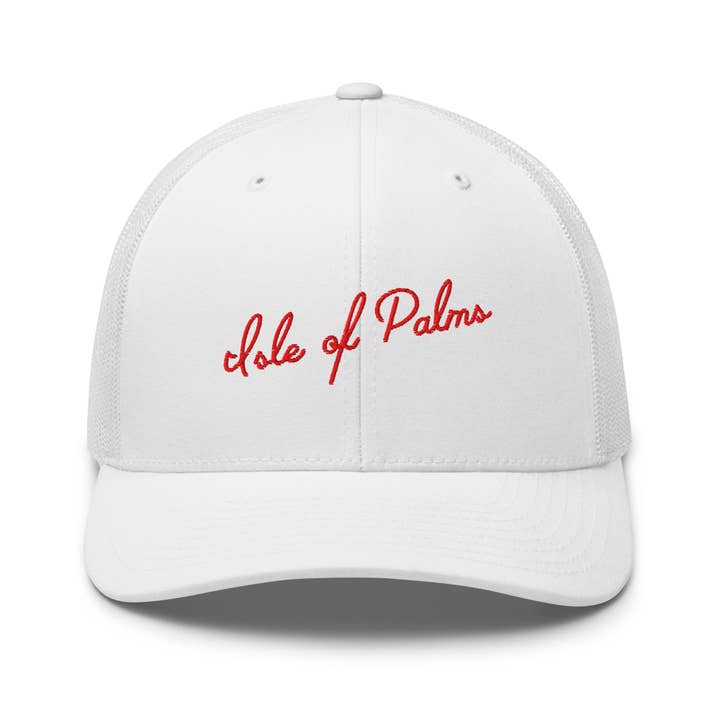 Isle of Palms South Carolina Embroidered Trucker Hat | Red Thread for wholesale by CRE PYT