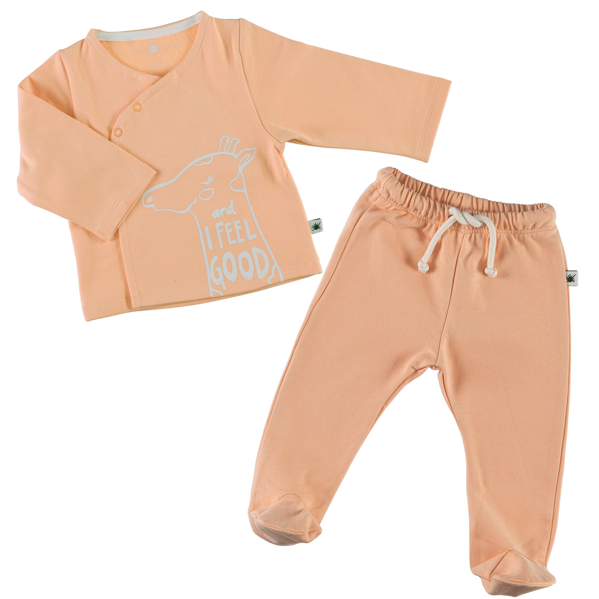 Little Yucca – wholesale Top & trousers set – Baby – "Moonwalk" Organic Cotton Baby Set - Powder0