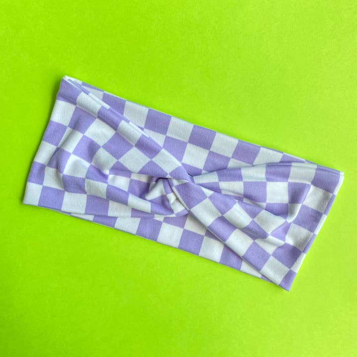 Twistband™ - Purple Checkered for wholesale by Hello Headband