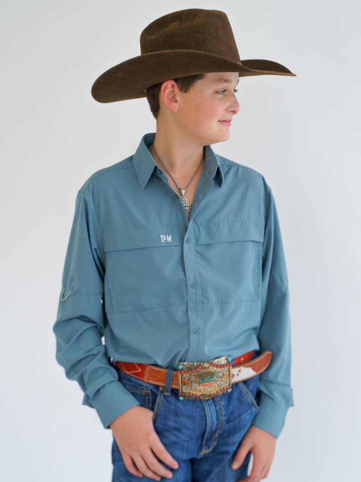 Top Hand-Stahlblau für den Großhandel von Legends and Mavericks Apparel