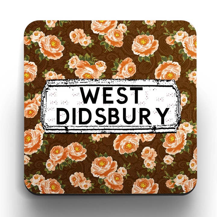 Brown and Pink Floral Coasters (set of 4) for wholesale by tinned snail