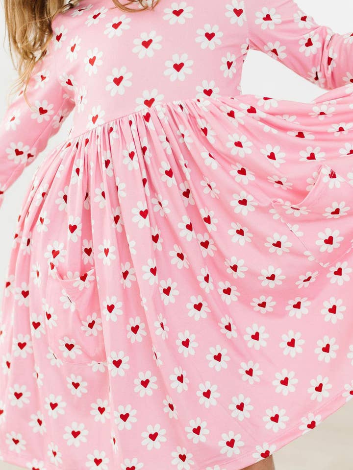 Daisy Delight 3/4 Sleeve Pocket Twirl Dress for wholesale by Mila & Rose