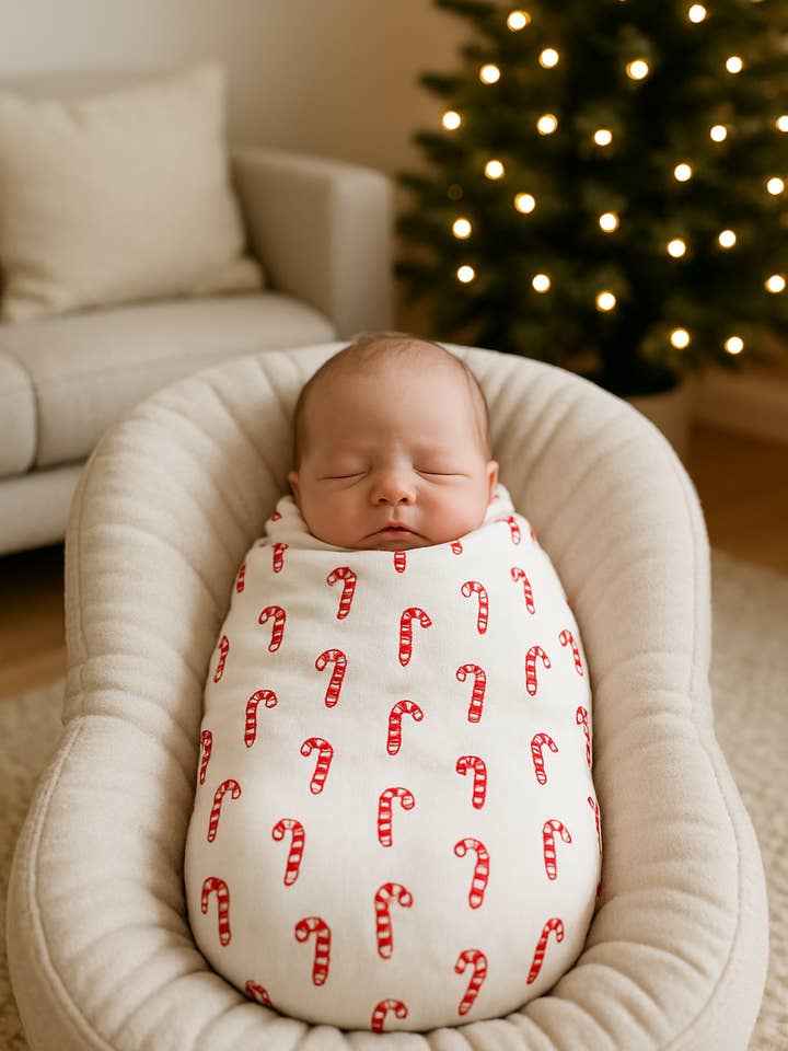 Organische Pointelle-Wickeldecke - Zuckerstange für den Großhandel von House of Henry