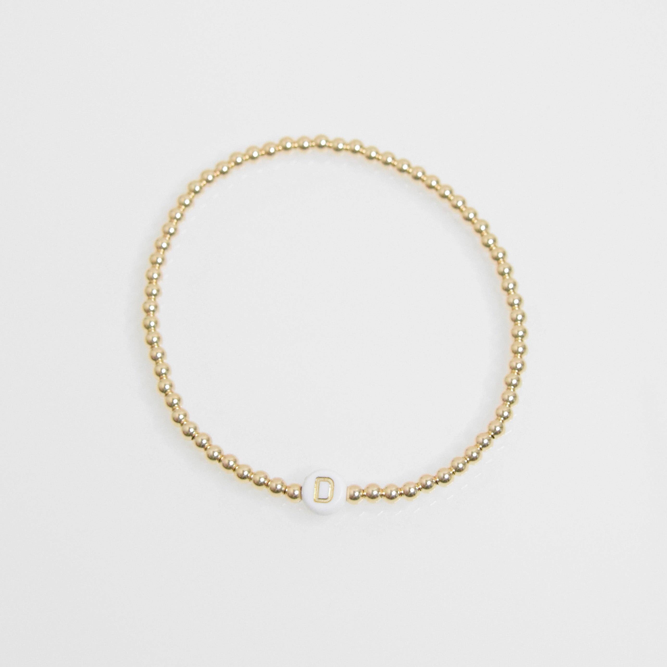 Emily Anne Designs LLC - Wholesale Beaded Bracelet - Gold Initial Bracelet0