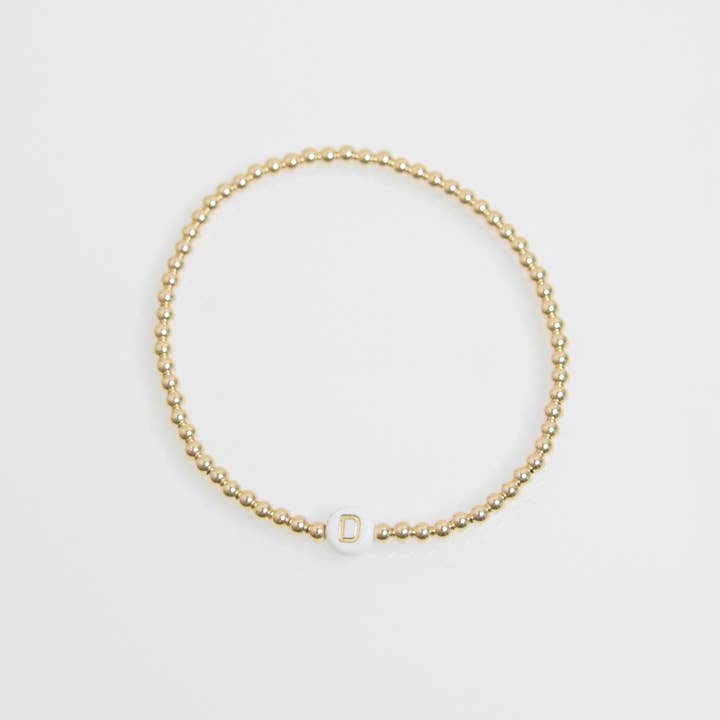 Emily Anne Designs LLC - Wholesale Beaded Bracelet - Gold Initial Bracelet