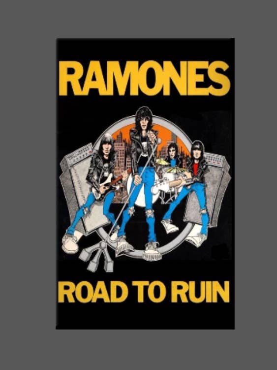 Affiche Les Ramones, aimant, bouton, miroir, Road to Ruin pour la vente par Ba Ba Buttons