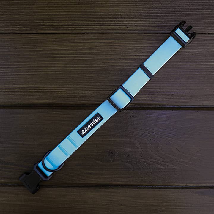 Sky Blue Waterproof Adjustable Dog Collar for wholesale by Besties Pets