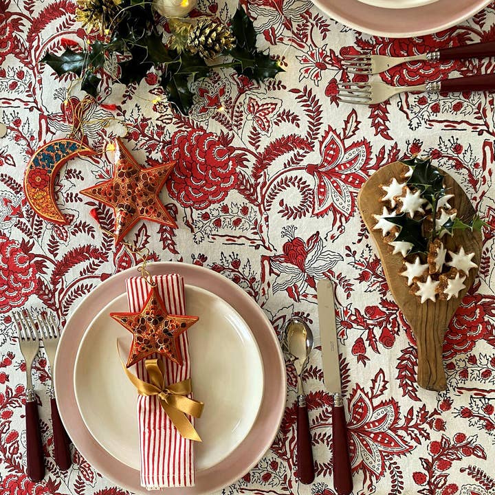 Bahaar Rouge Tablecloth for wholesale by FARO