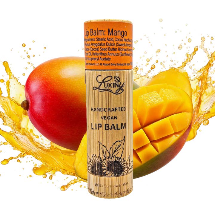 Mango Vegan Lip Balm – Sustainable Bamboo Twist-Up Tube for wholesale by Luxiny Products - Luxurious Bath and Body