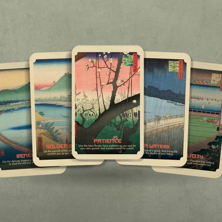 Ibiza Tarot USA - Vente Cartes de tarot - Moments of Zen : Un deck Oracle d'Andō Hiroshige6