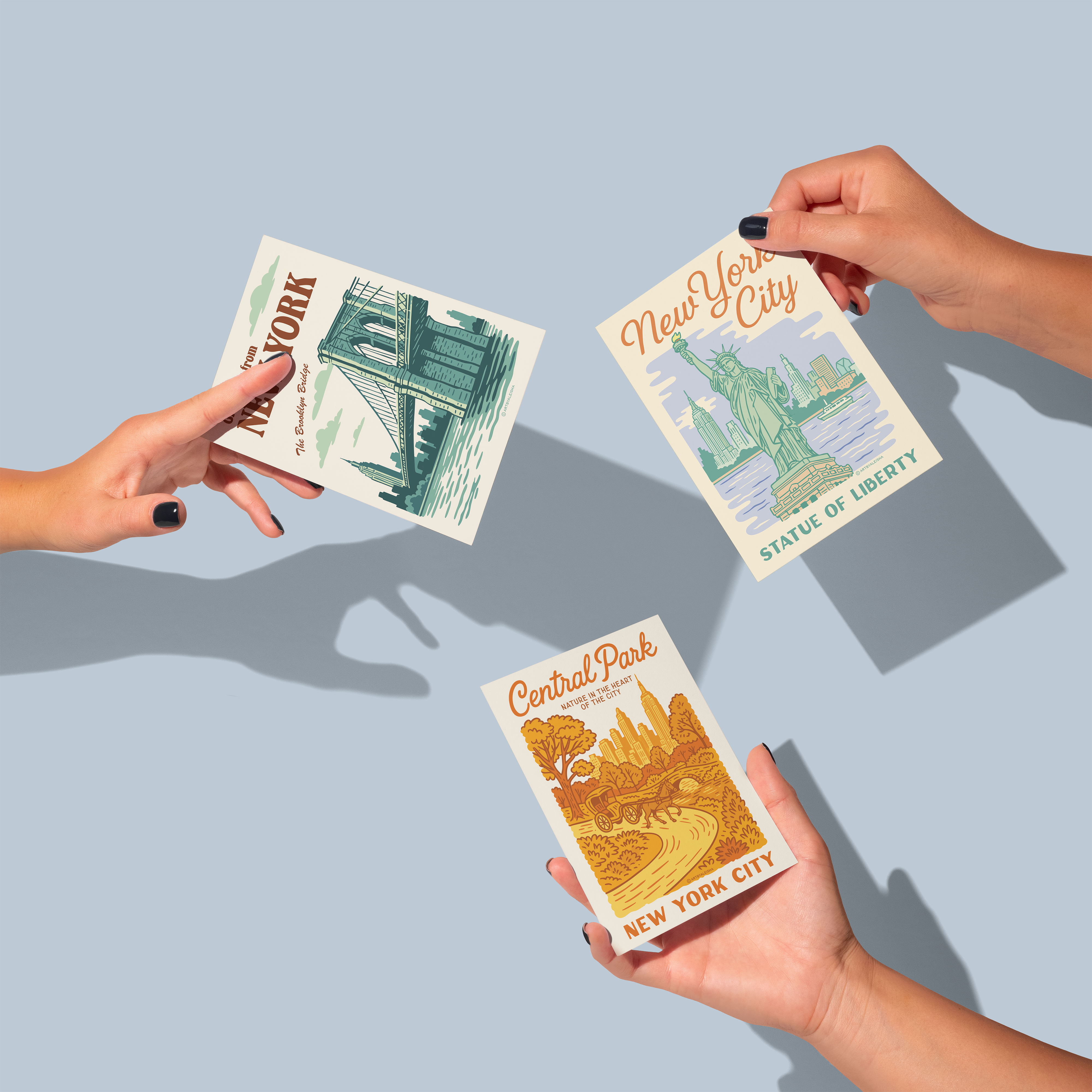 By Aleisha - Wholesale Postcard - Brooklyn Bridge Retro Postcard2