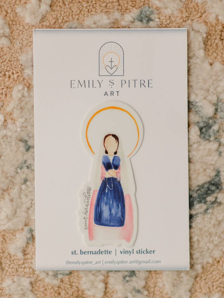 Adesivo Santa Bernadette per la vendita all'ingrosso da parte di Emily S Pitre Art