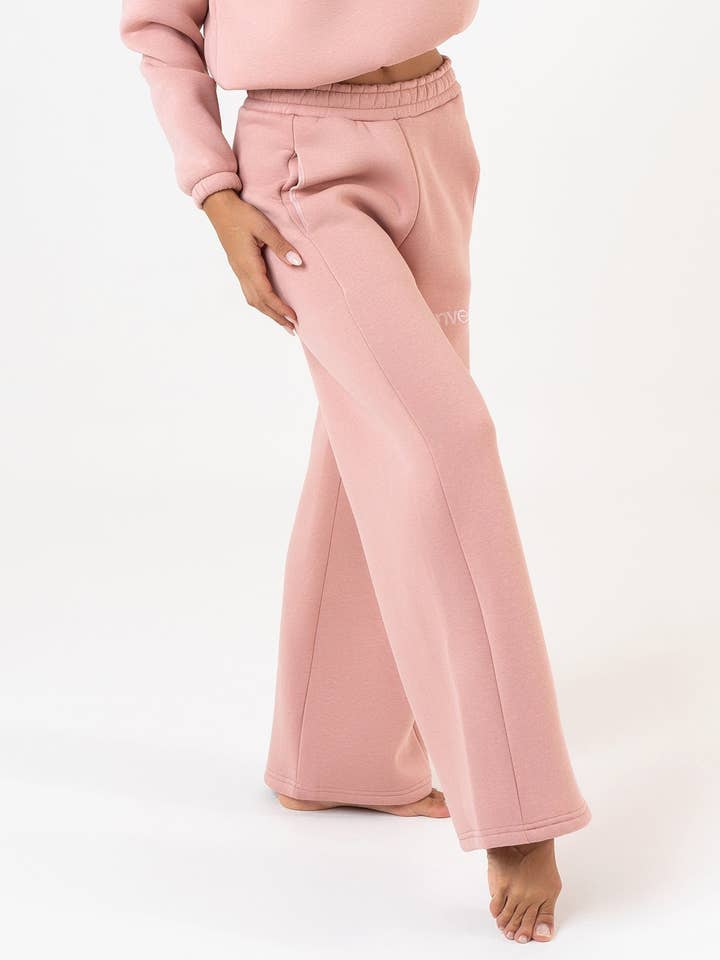 Utsvängda Cosmika-byxor i fleecebomull med fickor för wholesale av Invertika