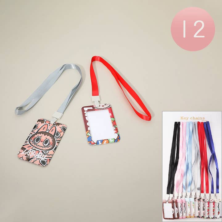 12ST - Labubu Monster Bunny Gedrukte Lanyard ID-houders voor wholesale door Sensibling Corp.