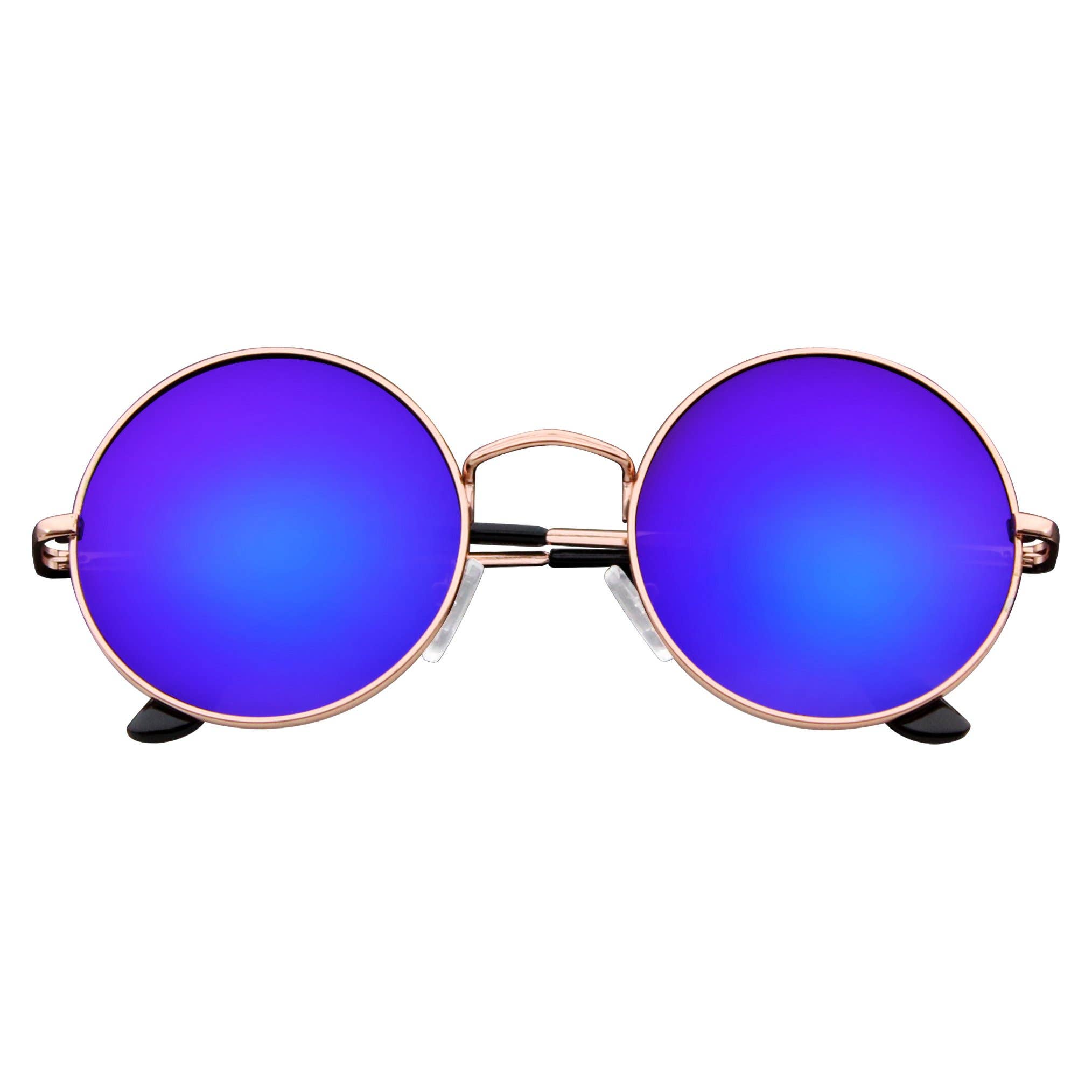 Emblem Eyewear - Wholesale Sunglasses - Unisex - Premium Round Metal Mirrored Full Mirror Circle Sunglasses10
