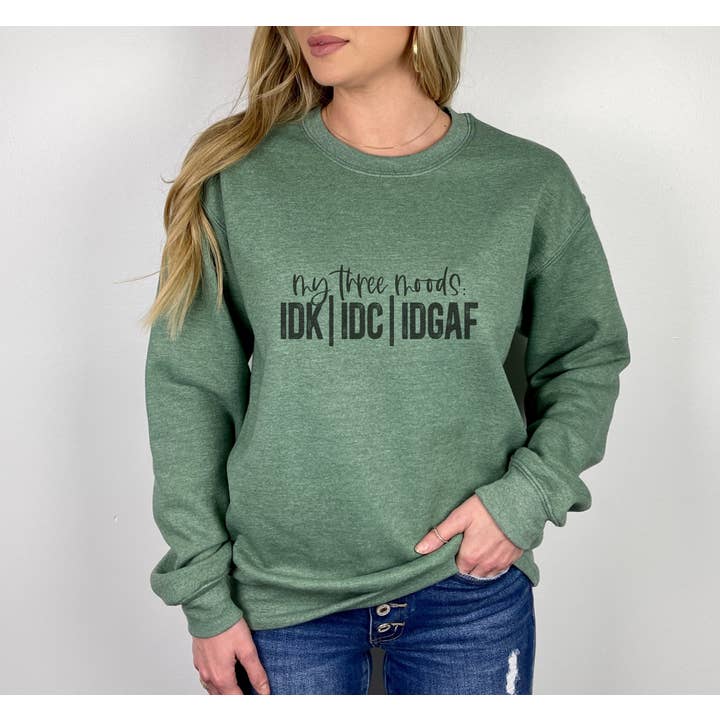 Trendznmore - Wholesale Graphic Sweatshirt - Women's - My Three Moods Funny Crewneck Graphic Sweatshirt