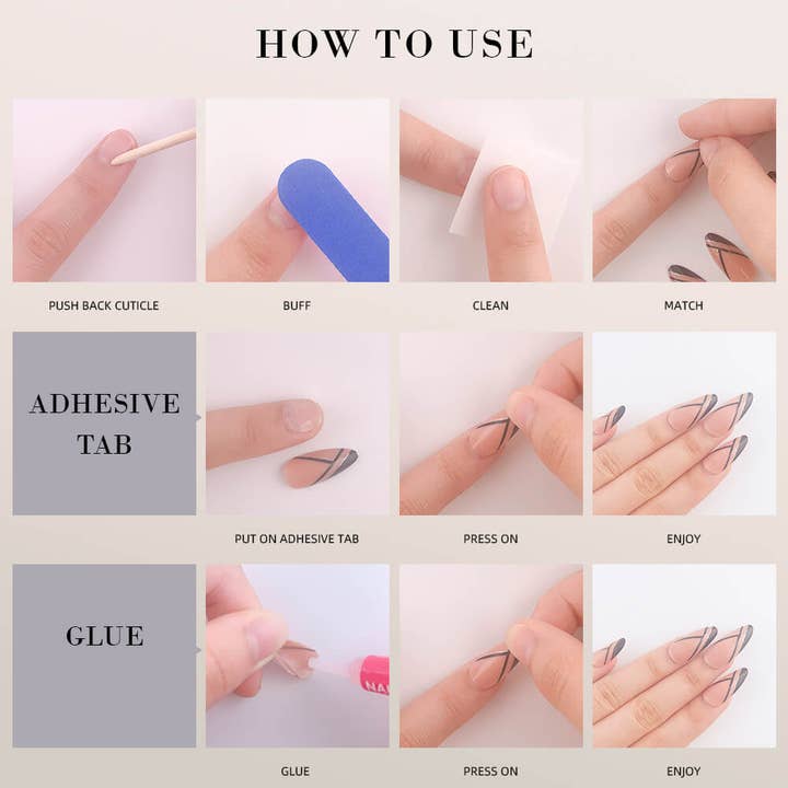 Glasur Lys lilla Tryk på negle Kort Squoval Daisy Design for engroshandel hos vibeficant