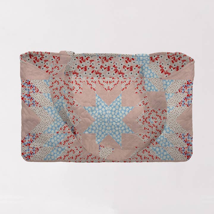 Adeline Patchwork Rose Quilted Tote for wholesale by Ida Mae Home