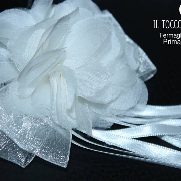 Zijden haarclip Eerste Communie Ceremonie Handgemaakt Selena voor wholesale door Il Tocco di Minerva