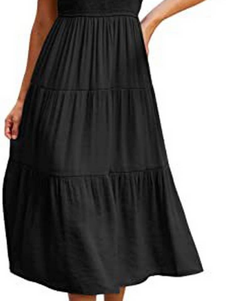 NINEXIS - Wholesale Dress - Women's - CWDMD2568_FLYING SLEEVE SHIRRED LAYERED SHORT SLEEVE DRESS23