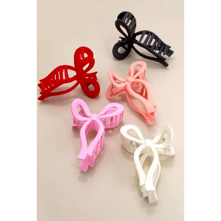 JOSSLYN by wall to wall - Wholesale Hair Clip - Women's - MATTE BOW HAIR CLAW CLIPS | 40H721
