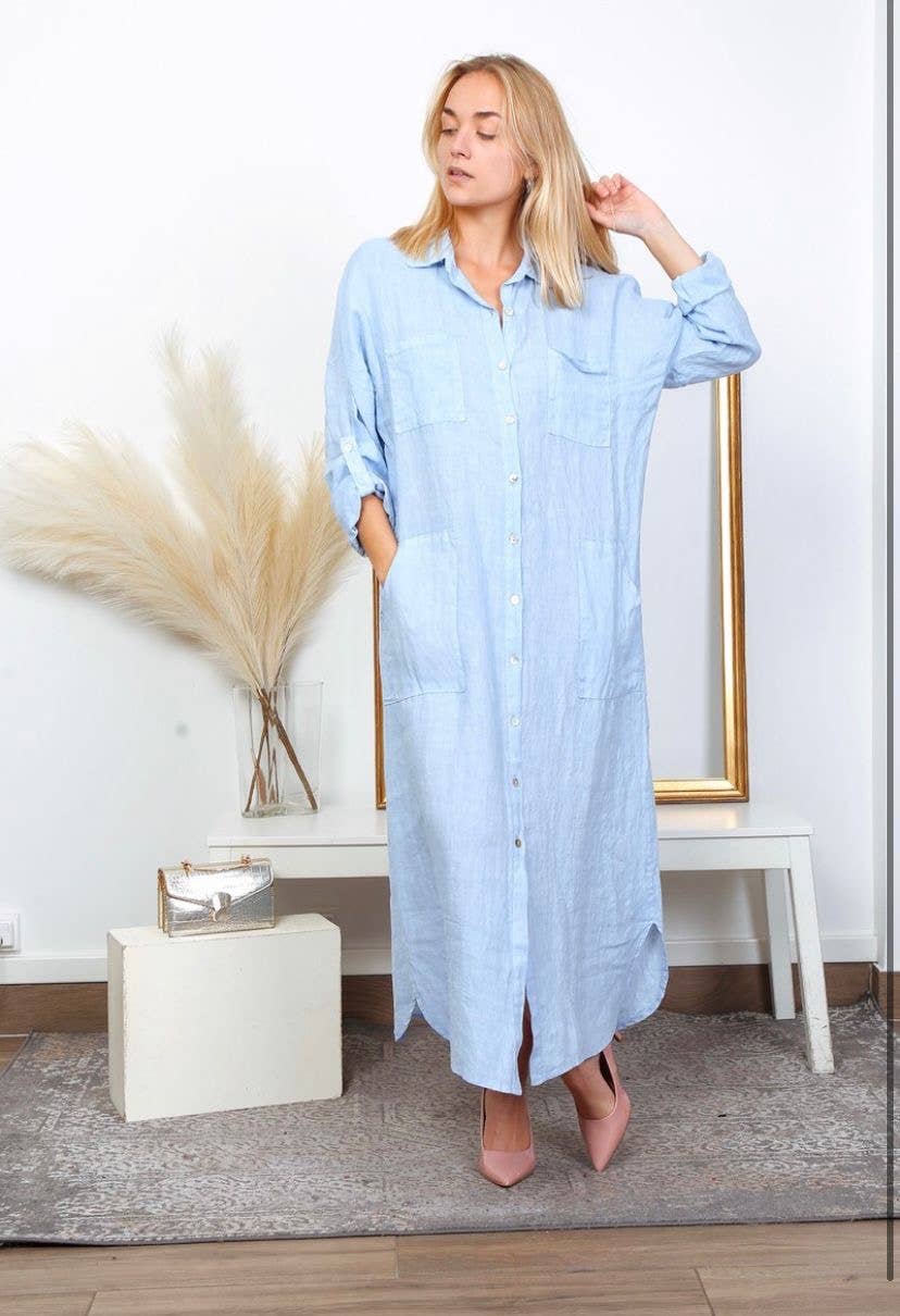 LÉA & LUC - Wholesale Dress - Women's - Long Dresses in 100% Linen REF. 114945