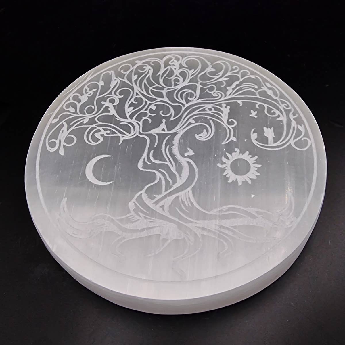 Shamans Crystal - Wholesale Crystal Charging Plate - Tree of Life Selenite Charging Plate  10cm2