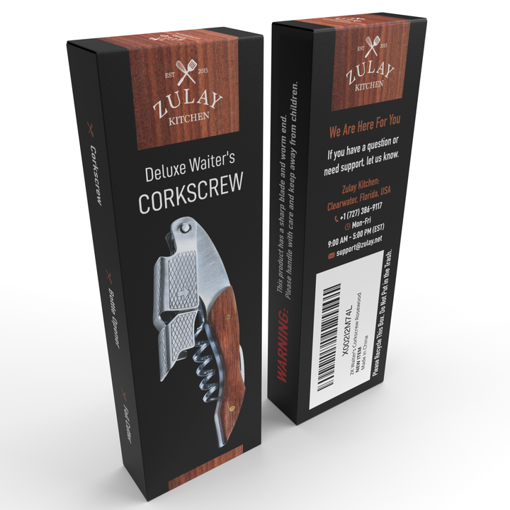 Zulay Kitchen - Wholesale Bottle/Wine Opener - 3-in-1 Waiter Corkscrew Wine Bottle Opener1